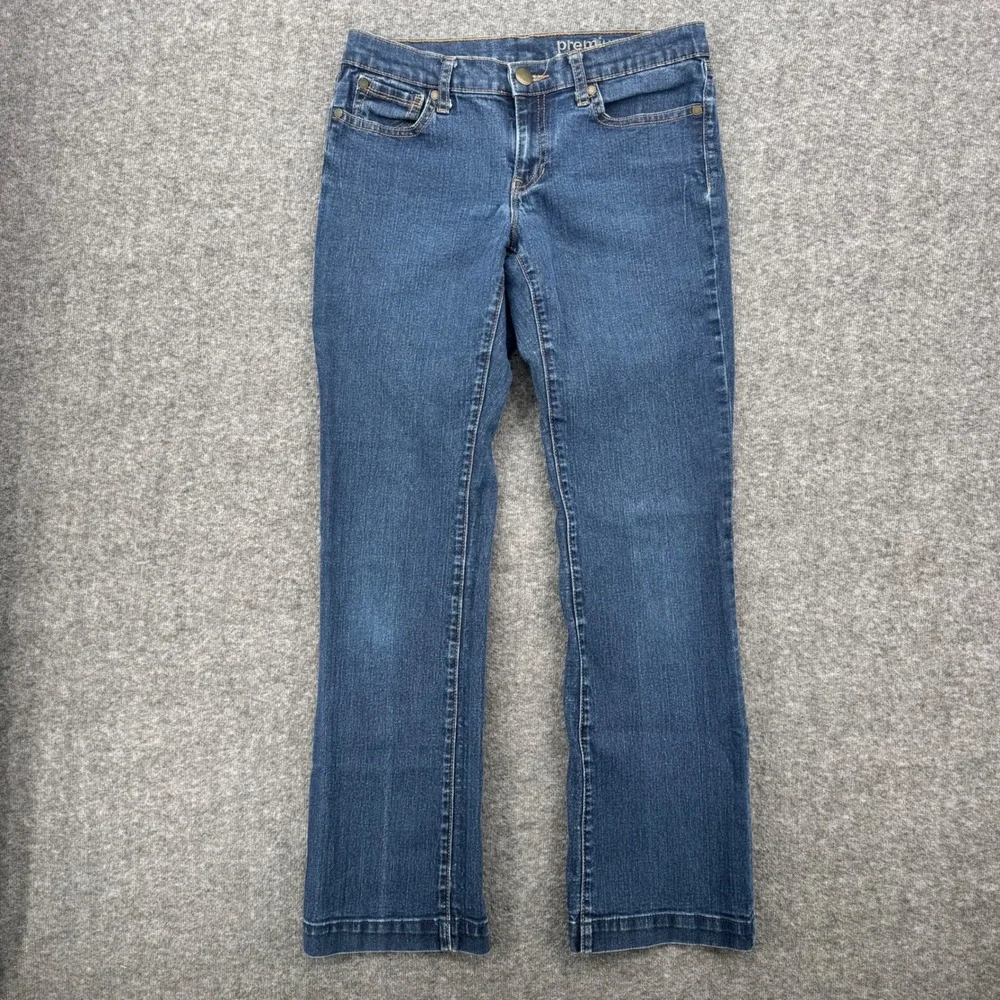 Gap Premium Long and Lean Medium Wash Flare Denim Jeans Womens 4/27R Long